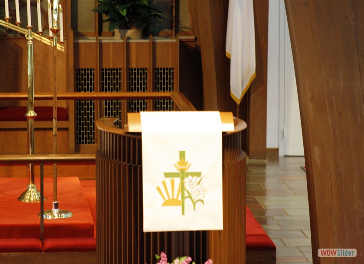 An empty pulpit waiting to deliver a message